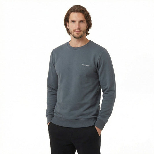 LeKanvy Versatile Light Navy Crew Neck
