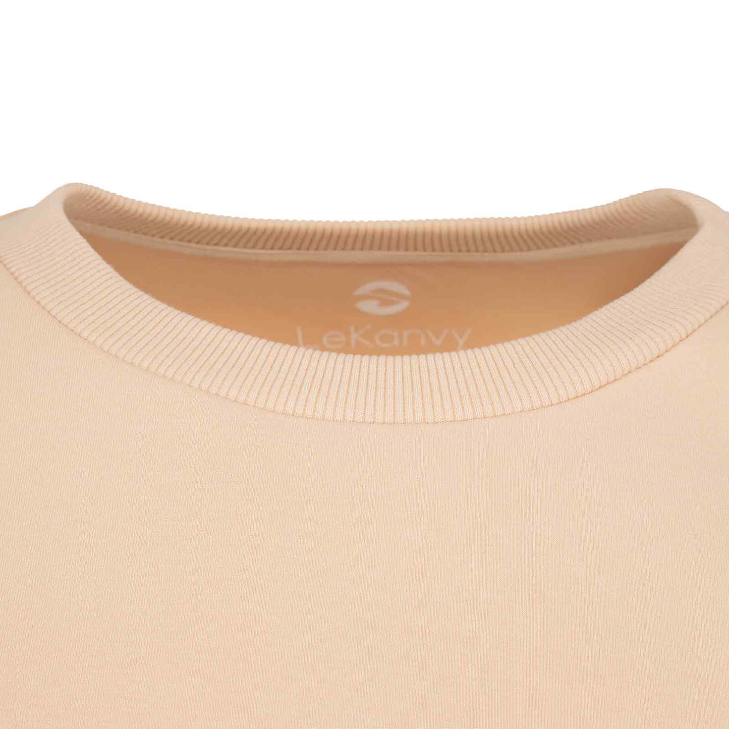 LeKanvy Versatile Pastel Cream Crew Neck