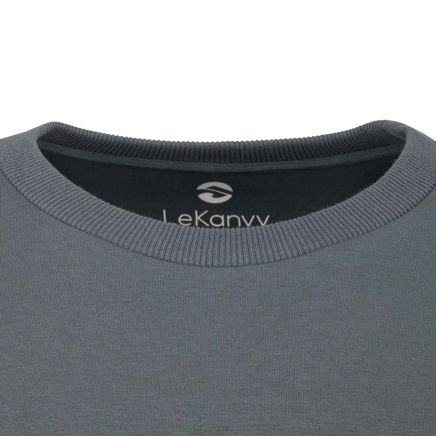 LeKanvy Versatile Light Navy Crew Neck