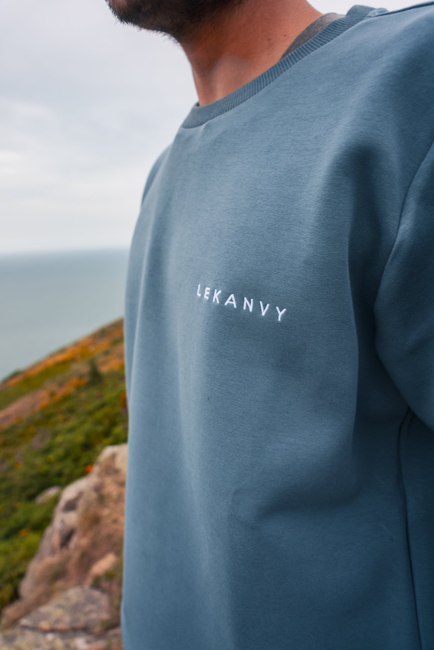 LeKanvy Versatile Light Navy Crew Neck