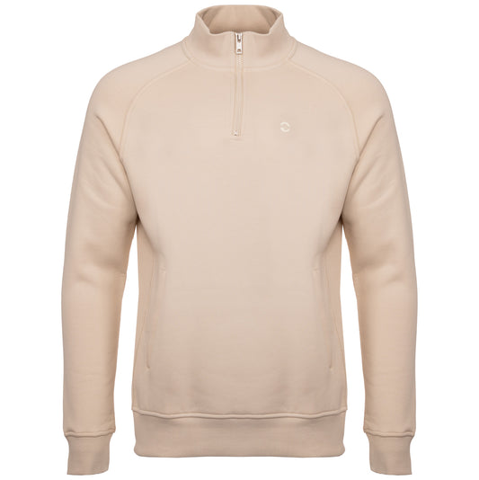 LeKanvy Cream Quarter Zip Fleece Jumper