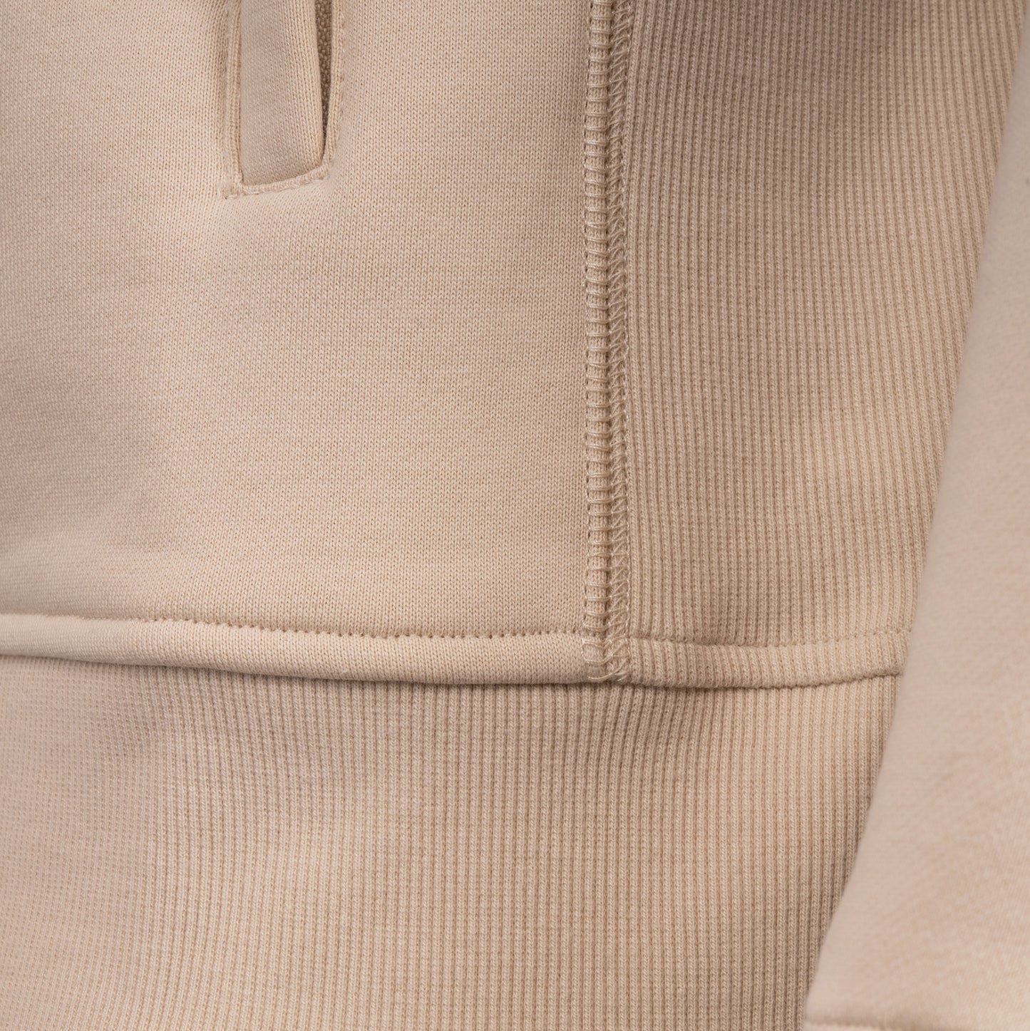LeKanvy Cream Quarter Zip Fleece Jumper