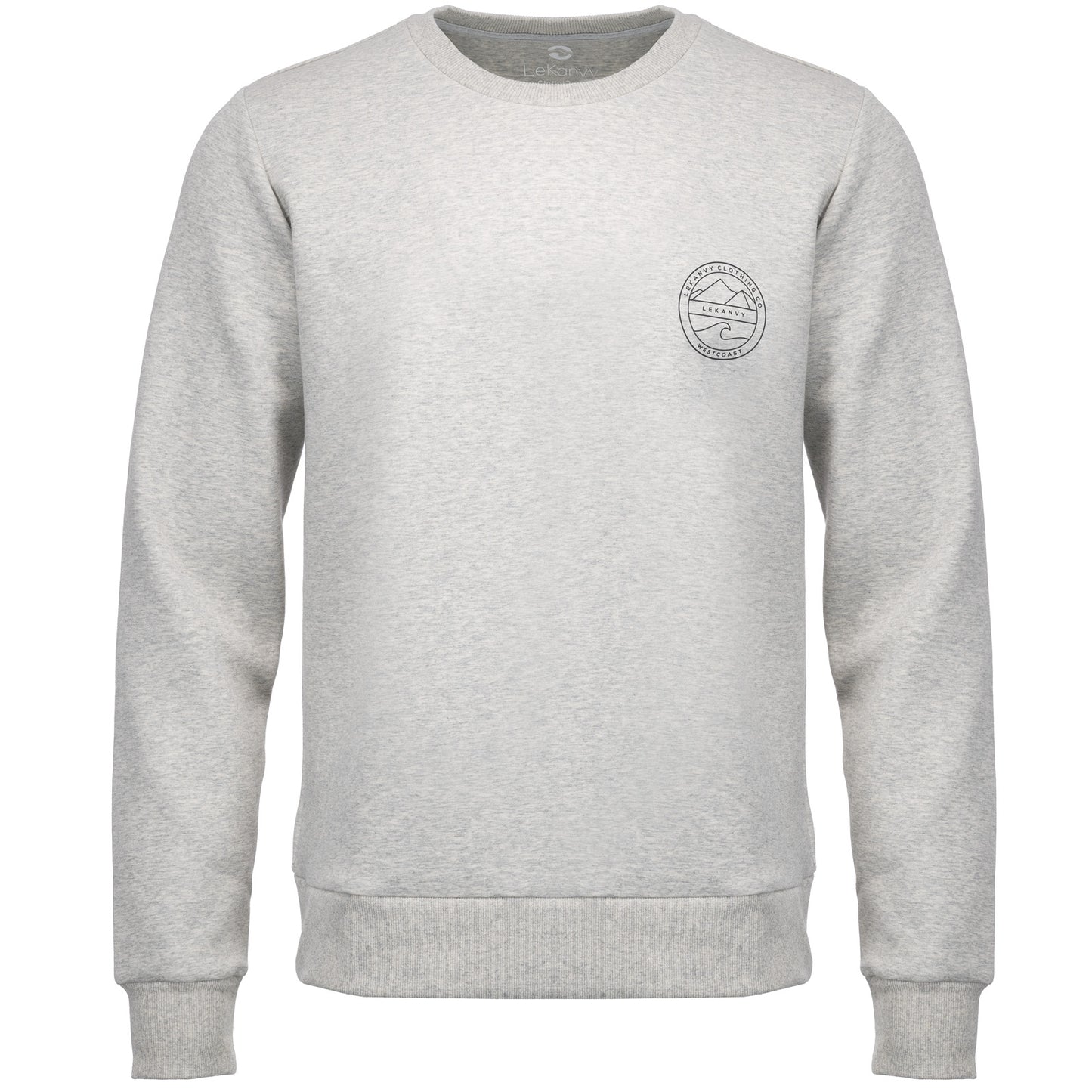 LeKanvy Versatile Melange Grey Unisex Crew Neck