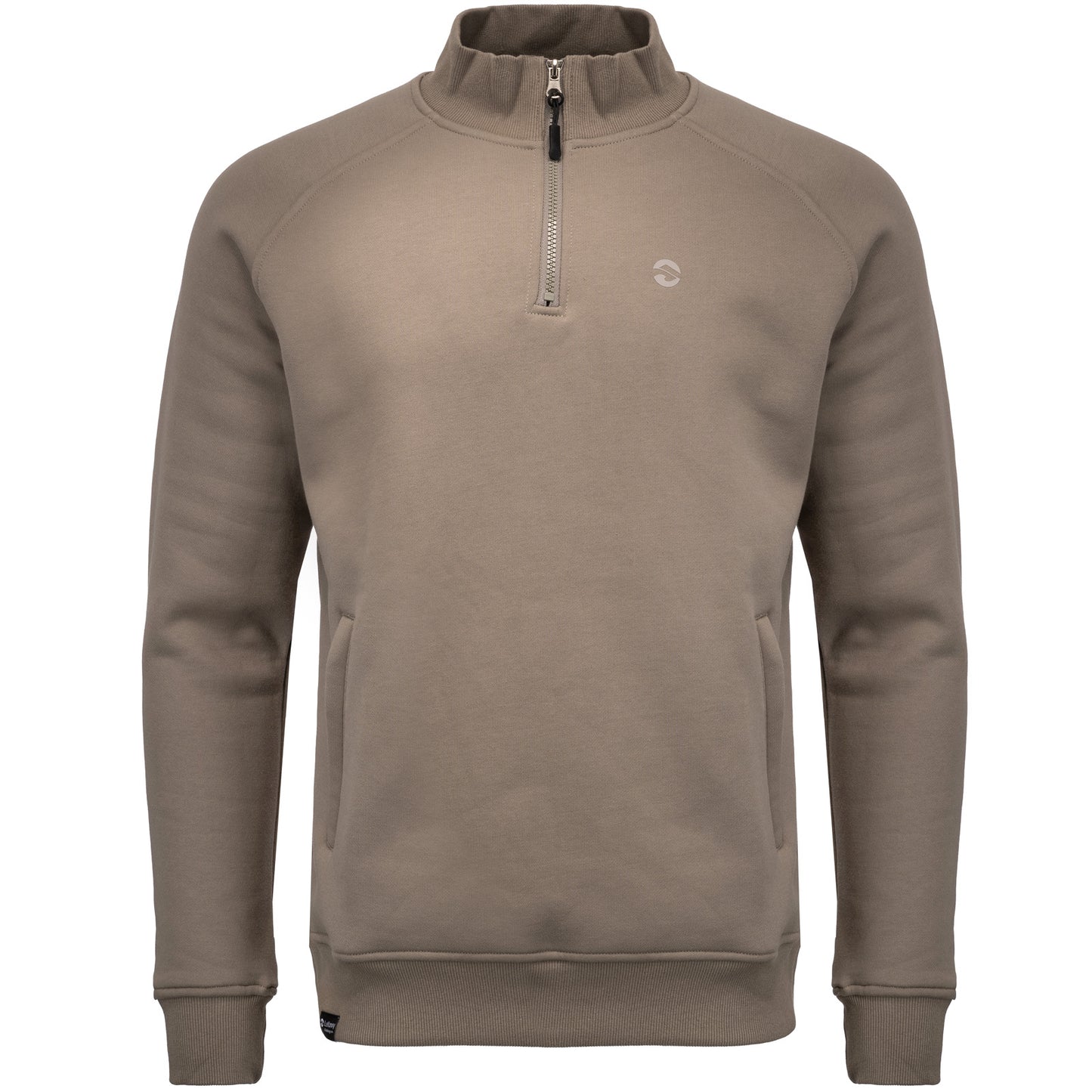 LeKanvy Stone Grey Quarter Zip Fleece Jumper