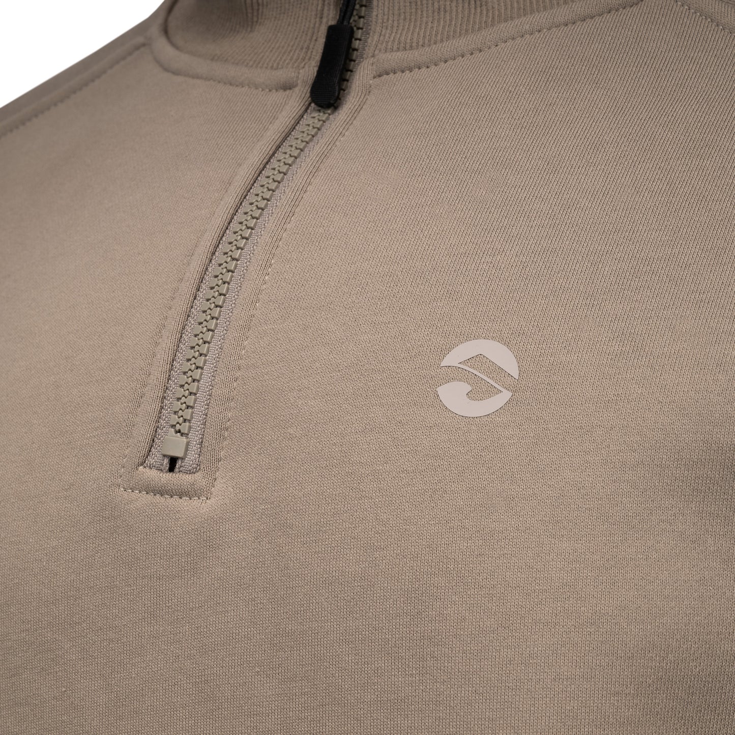 LeKanvy Stone Grey Quarter Zip Fleece Jumper