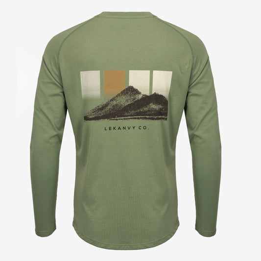 Green Graphic Long Sleeve Top