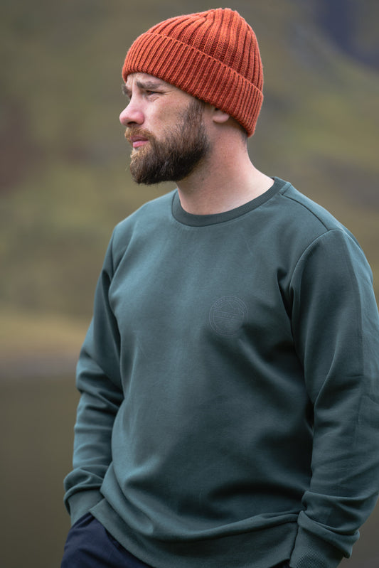 LeKanvy Versatile Pine Green Unisex Crew Neck