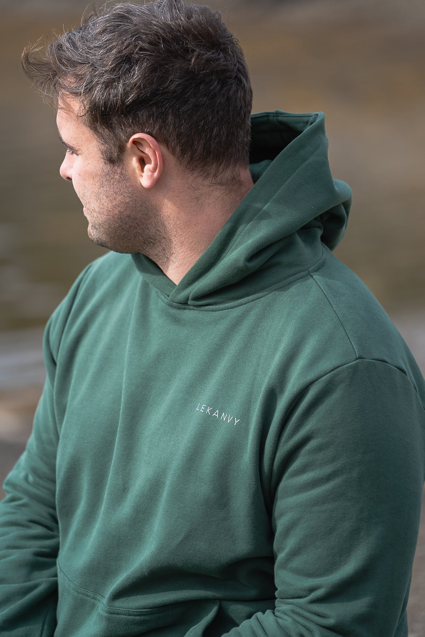 LeKanvy Everyday Pine Green Fleece Hoodie