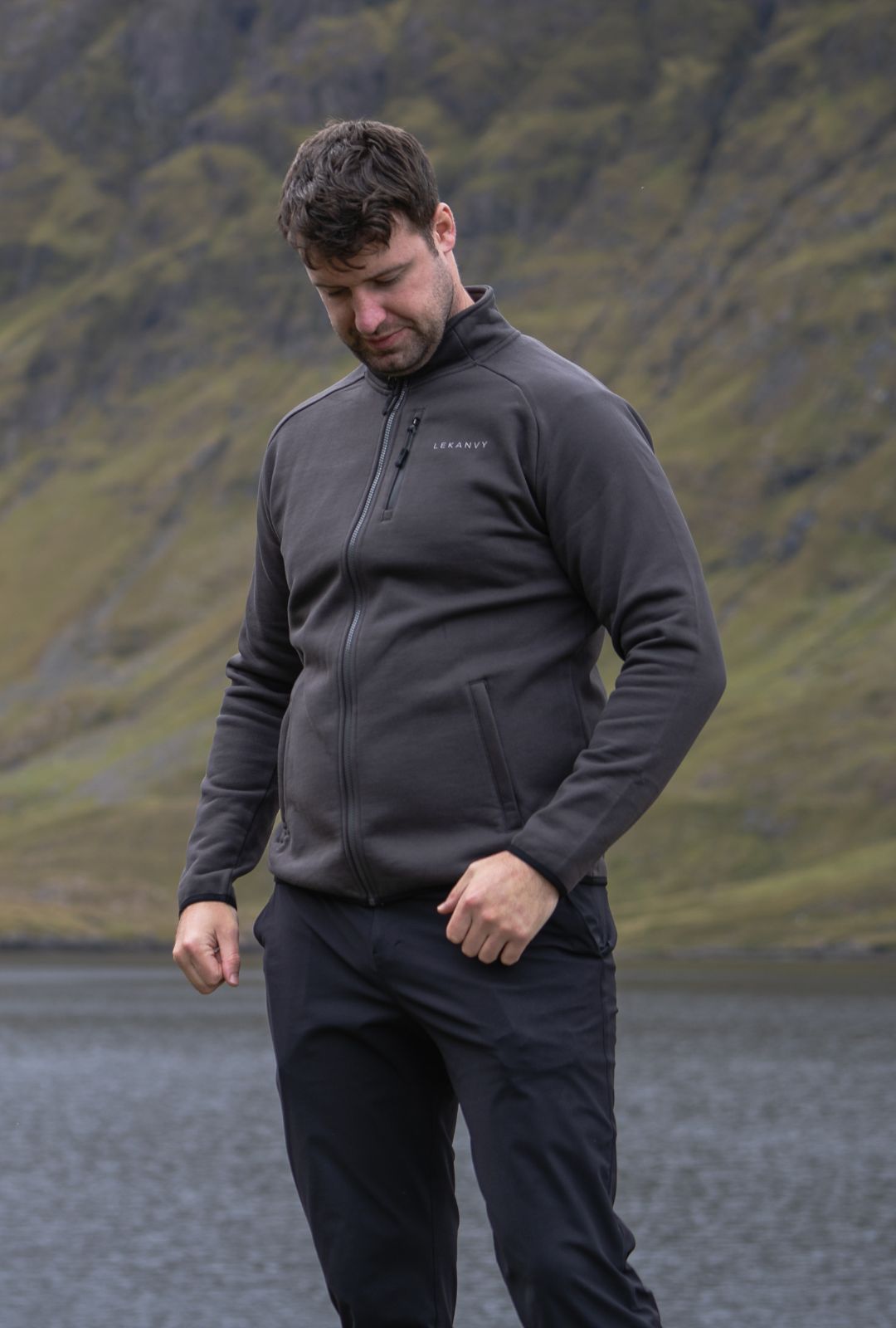 LeKanvy Adventure Graphite Full-Zip Fleece Jacket