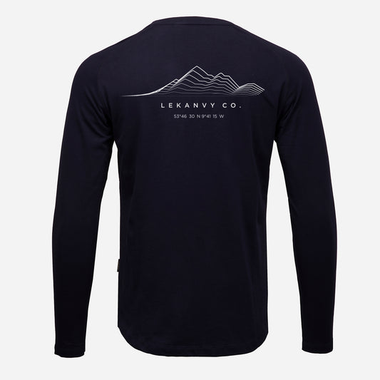 Mens navy graphic long sleeve top