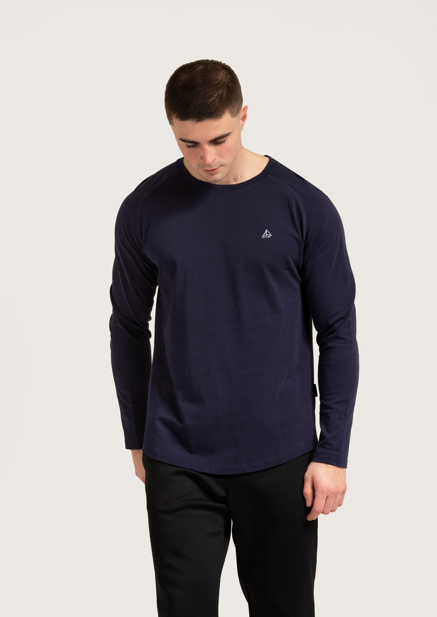 Mens navy graphic long sleeve top