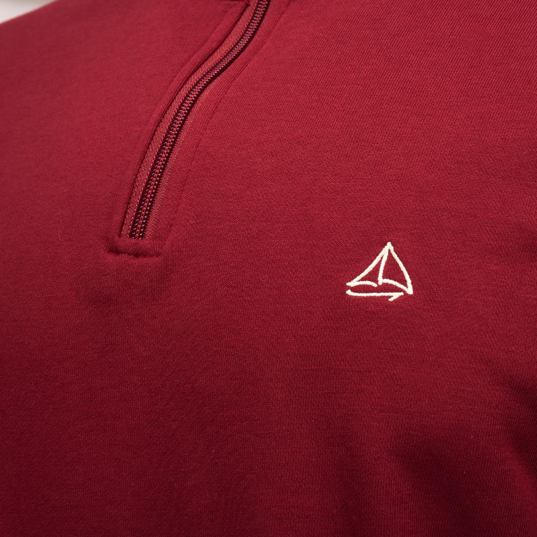 Red Quarter Zip Jumper