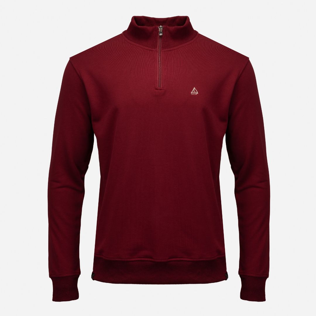 Red Burgundy Quarter 1/4 Zip Jumper