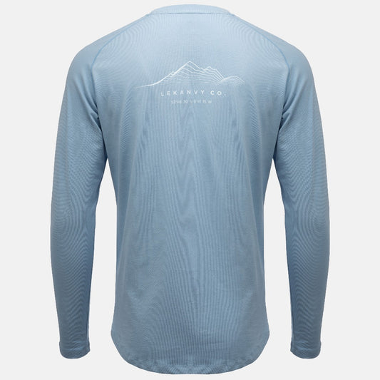mens baby blue graphic long sleeve top