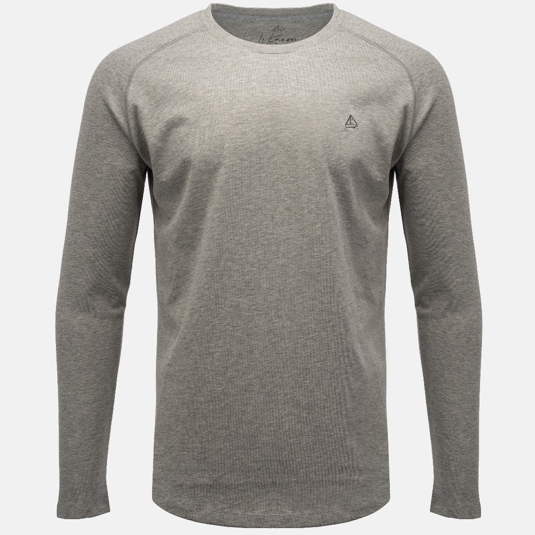 grey long sleeve top