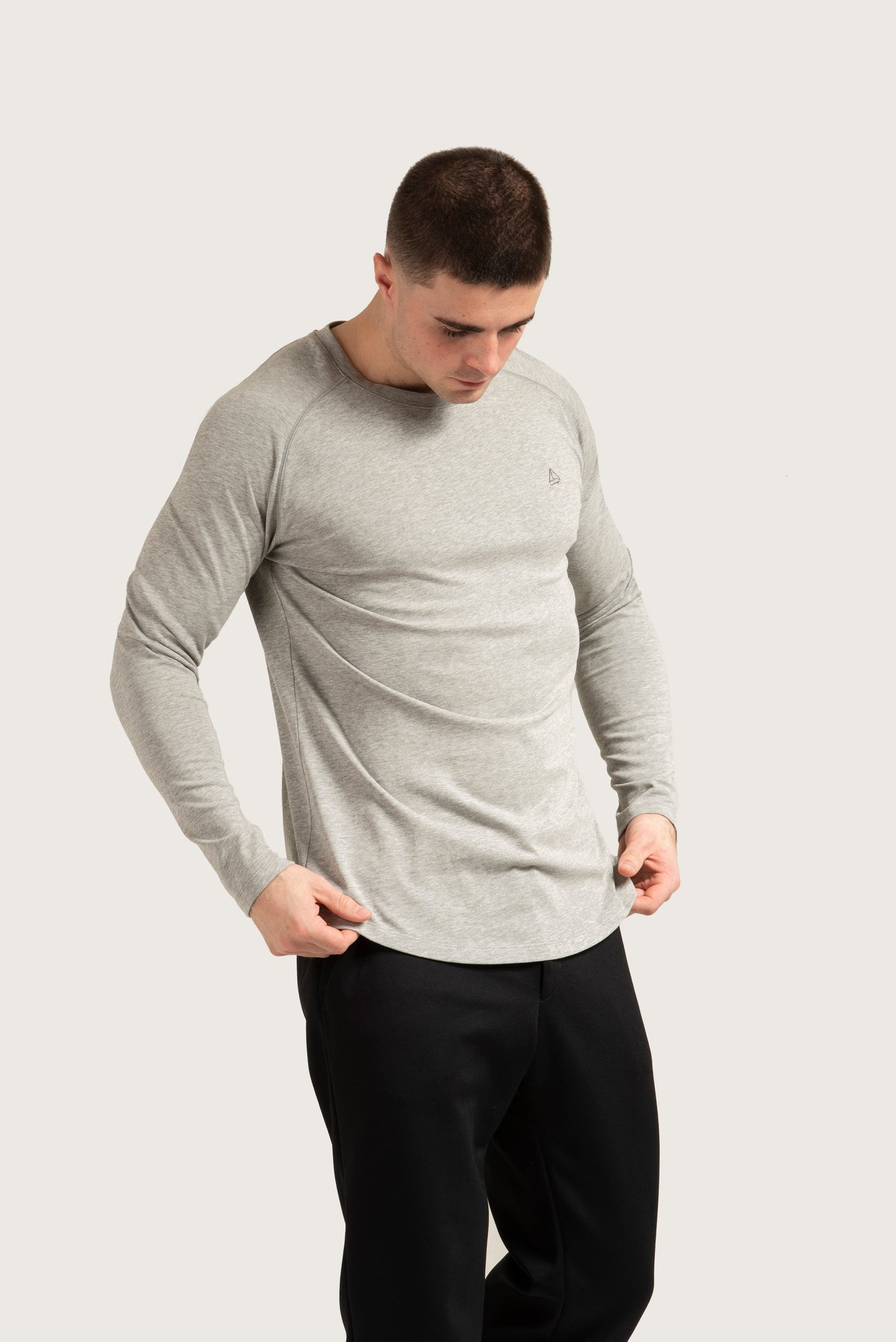 Mens grey long sleeve top