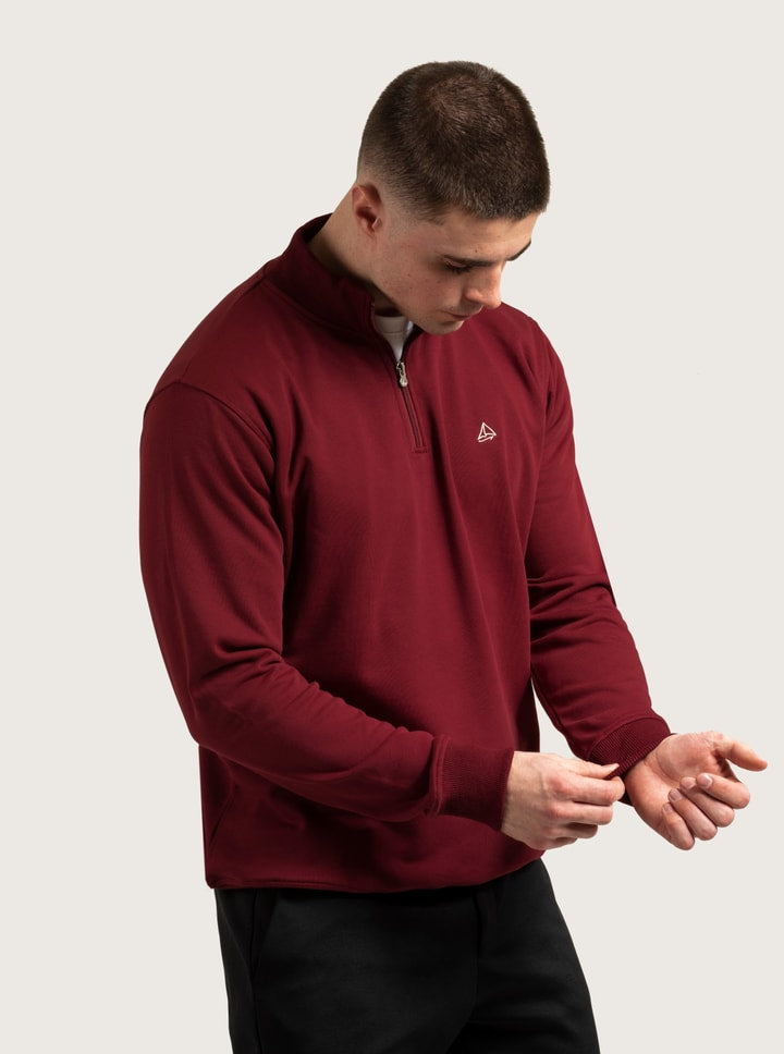 Red Burgundy Quarter 1/4 Zip Jumper