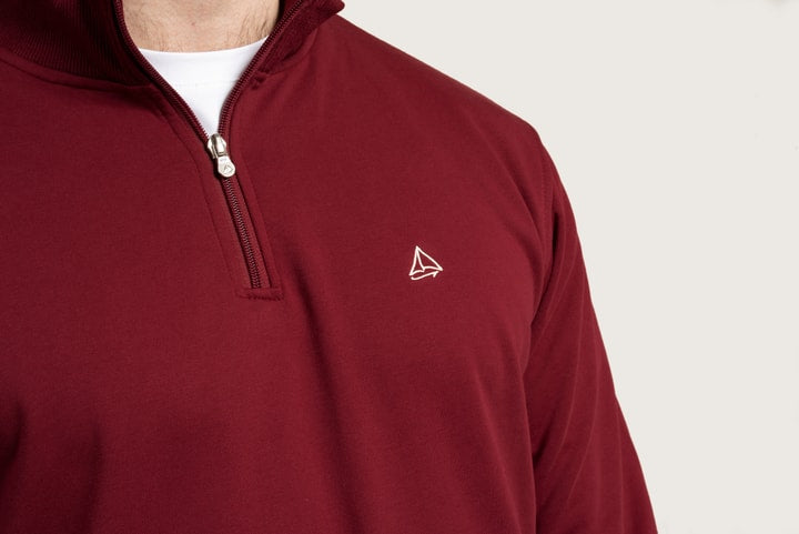 Red Burgundy Quarter 1/4 Zip Jumper